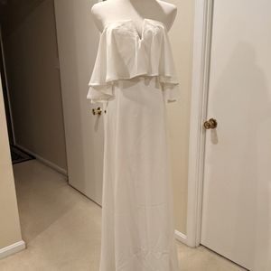 White off shoulder maxi dress